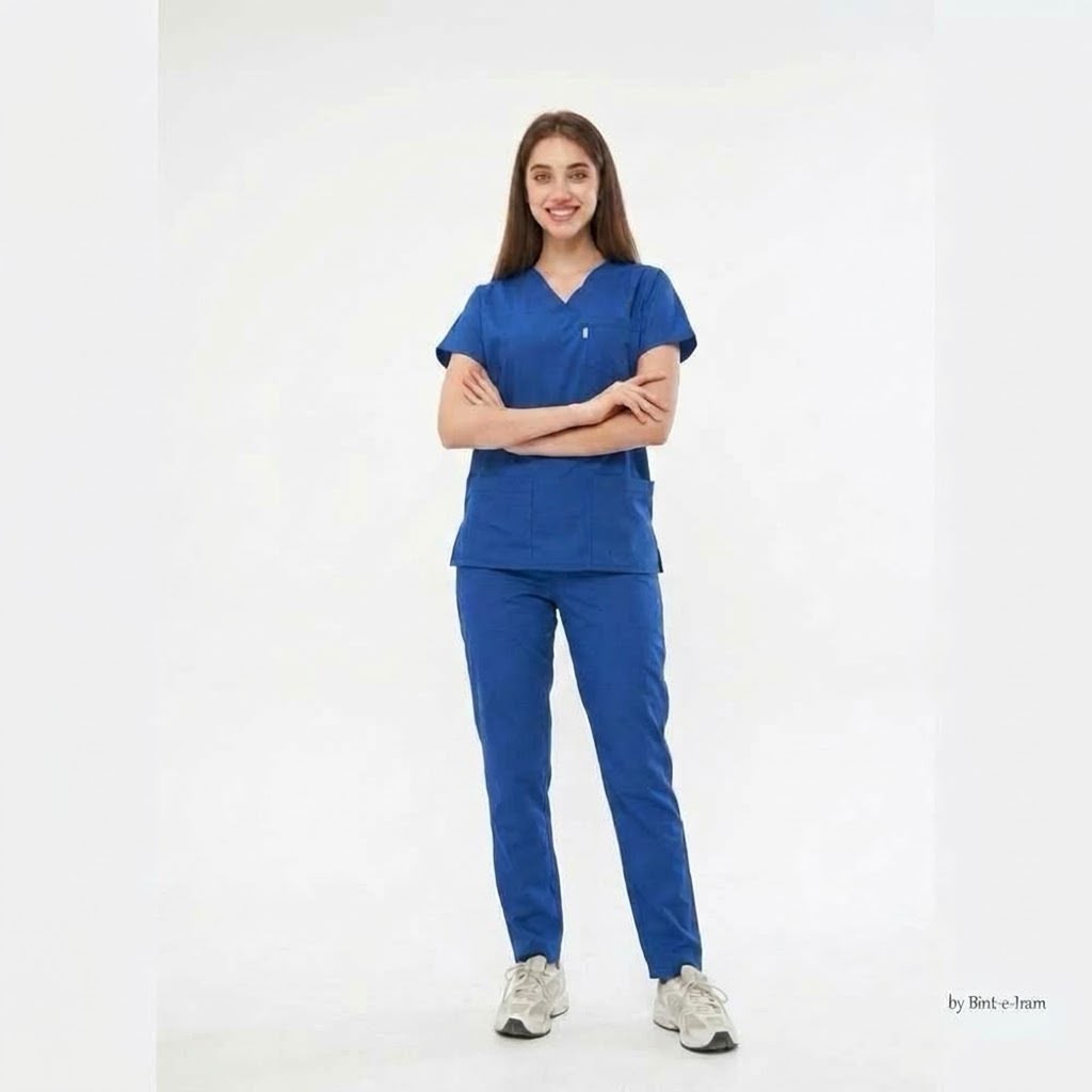 Premium Unisex V-Neck Medical Scrubs Set - Ultra-Soft, Breathable & Stretchy | Royal Blue